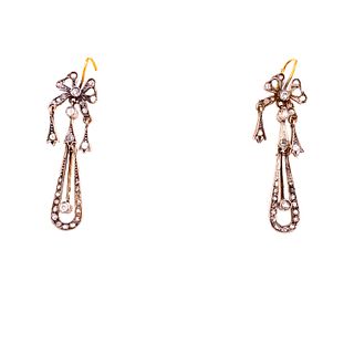 Victorian Silver and Gold Earrings