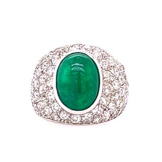 18k Gold Diamonds Emerald Ring