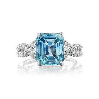 ICY BLUE UNHEATED BURMESE SAPPHIRE & DIAMOND RING