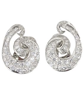 High Fashion 4.00ct Diamond Swirl Earrings