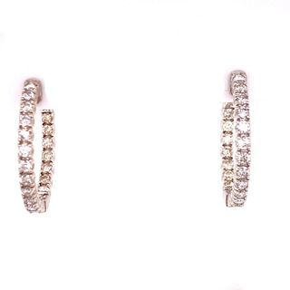 Diamond In & Out White Gold Hoop Earrings