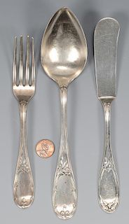 3 pcs. GA Coin Silver Flatware, A. H. Dewitt