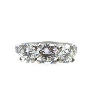 Tiffany & Co. 2.77ct 3 Diamond Plat. Ring