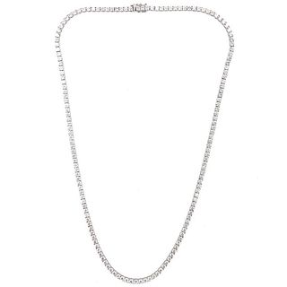 10-Carat Diamond Tennis Necklace 18 Karat White