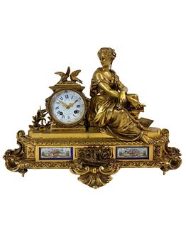 Lepine: Empire clock in gilded bronze