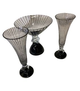 (3) Collection of Three Murano Table Set