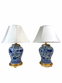 Ralph Lauren Blue And White Porcelain Lamps