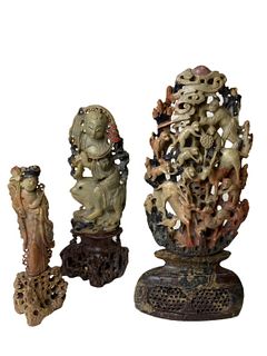 Three Chinese Hardstone Carvings (3)