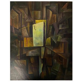 Antique Russian Oil Painting abstract cubism