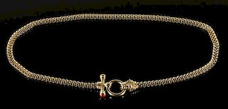 14K Gold Necklace with Panther clasp