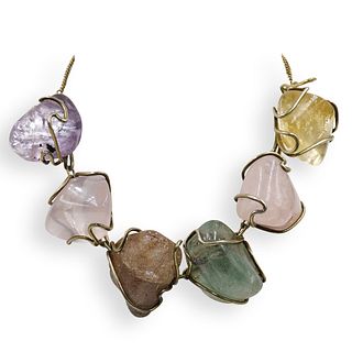 Fred Skaggs Sterling and Gemstone Necklace