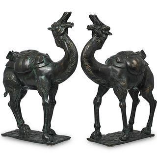 Pair of Chinese Bronze Camels
