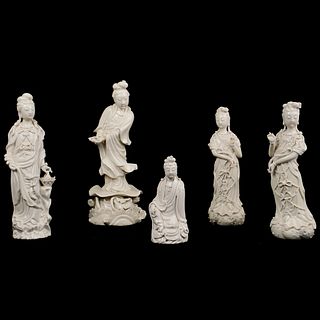 (5 Pc) Lot Blanc de Chine Figurines