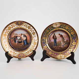 (2 Pc) Austrian Royal Vienna Porcelain Plates