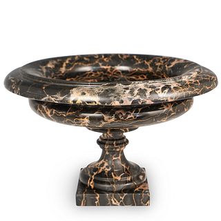 Portoro Veined Marble Pedestal Bowl