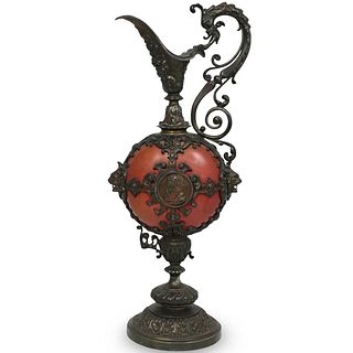 Renaissance Style Brass Figural Ewer