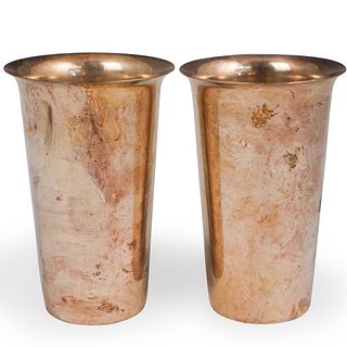 (2 Pc) English Sterling Silver Water Cups