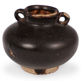 Miniature Brown Ceramic Vase