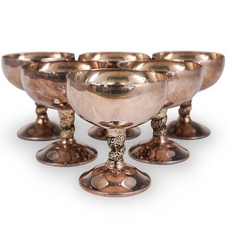 (6 Pc) Spanish Silver Plated Liquor Cups