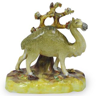 Antique Staffordshire Porcelain Camel Figurine
