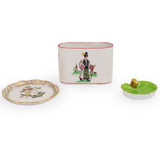 (3 Pc) Herend Porcelain Table Articles