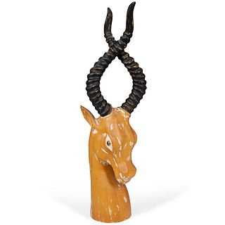 Vintage Wood Carved Antelope