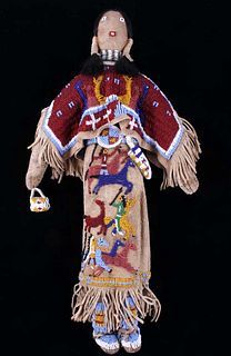 Sioux Mary Standstall Fully Beaded Hide Doll 1940