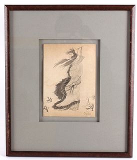 Woody Crumbo (1912-1989) Potawatomi Drawing
