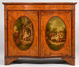Edwardian Painted Satinwood Cabinet