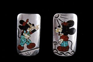 Signed Navajo Multi Stone Mickey & Mini Ring Pair