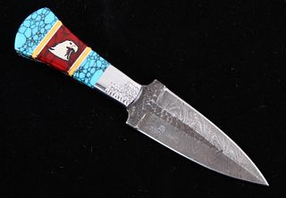 Navajo David Yellowhorse Turquoise Eagle Knife
