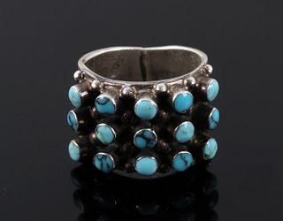 Navajo Sterling & Turquoise Signed Ring