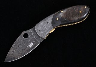Montana Territory Knives Damascus Pocket Knife