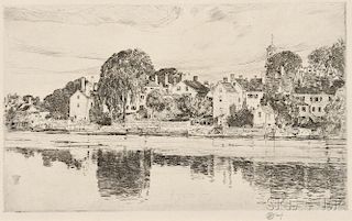 Childe Hassam (American, 1859-1935)      The Chimneys, Portsmouth