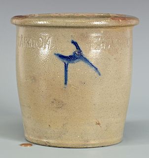 East TN M. P. Harmon Stoneware Jar, Cobalt Decor.