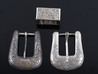 Navajo Sterling Silver Ranger Belt Buckles