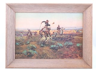 "A Bad One" Charles Russell Framed Print