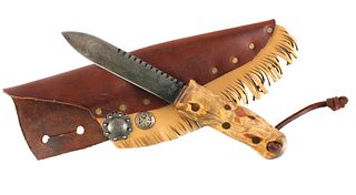 Three Knives with Western Style Sheaths