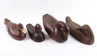 Collection of Hand Carved Wooden Ducks