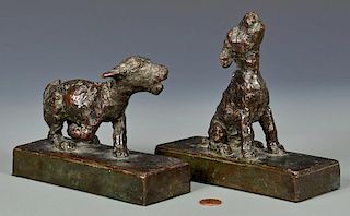 Edith Parsons Pair Bronze Terrier Pups