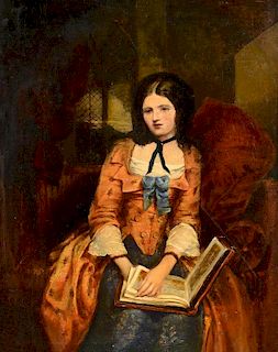 Victorian Painting, Lady with Book
