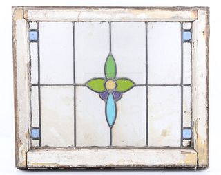 Victorian Multi-Colored Lead Stain Glass Window