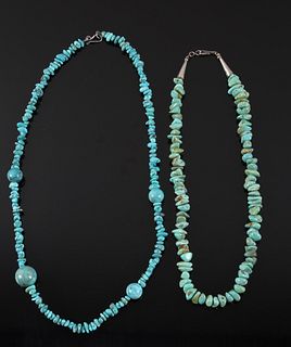 Navajo Sterling & Turquoise Nugget Necklace