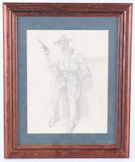 1910 William Percy Webb Wanted Man Original Sketch
