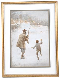 A. B. Frost Scribners Sons Framed Chromolithograph