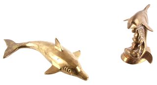 Castilian Imports Brass Dolphin Pair