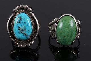 Navajo Sterling Silver & Turquoise Old Pawn Rings