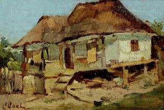 Gilbert Gaul oil, French Colonial Cottage