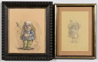 2 Werner Wildner framed Gnomes