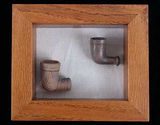 20th Century Ceramic Pipe Bowls & Display Case